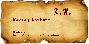 Karsay Norbert névjegykártya