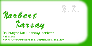 norbert karsay business card